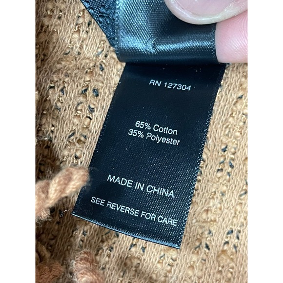 Ali Miles Women's PL Brown Sweater Cotton Fringe Boho Classic Holiday Outdoor - Picture 9 of 9